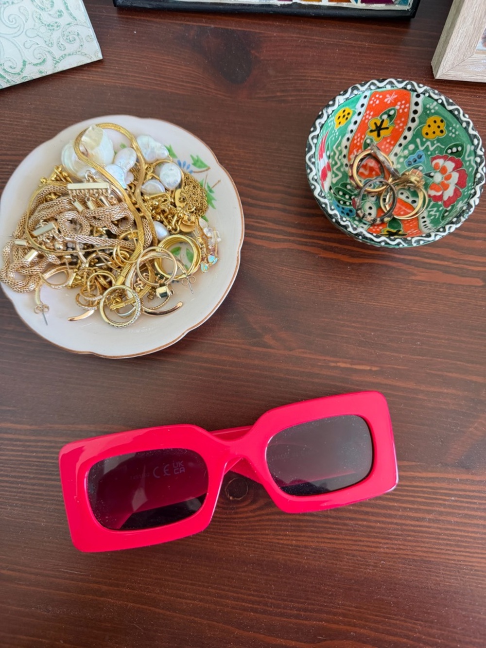 aerie Hot Pink Rectangular Women's Sunglasses